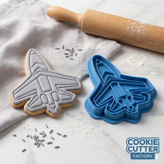 Fighter Jet Cookie Cutter and Embosser Set – Military Aviation Series