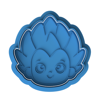 Super Saiyan Style Anime Character Cookie Cutter and Embosser Set – Dragon Ball Z Theme Baking Tool