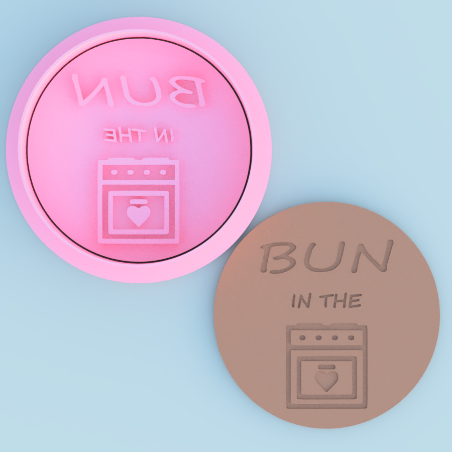 Bun in The Oven Cookie Cutter and Embosser Stamp Baby