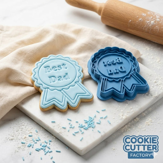 Best Dad Award Ribbon Father's Day Cookie Cutter and Embosser Set