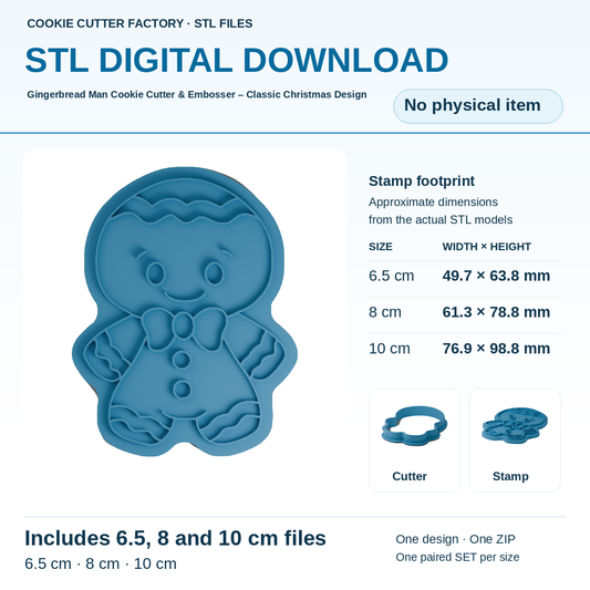 Gingerbread Man Cookie Cutter & Embosser – Classic Christmas Design — All Sizes STL Download | CCF_APPROVED_MEDIA_V1:1:7d6d8b5607ee32986e29323dcfbebaa4efc1c39ccceace252435717814e12aa4