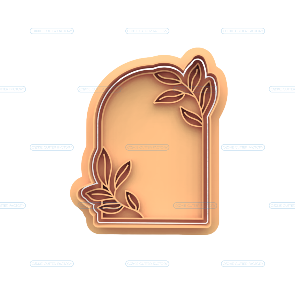 Leaf Frame Arch Cookie Cutter and Stamp Embosser LFA019