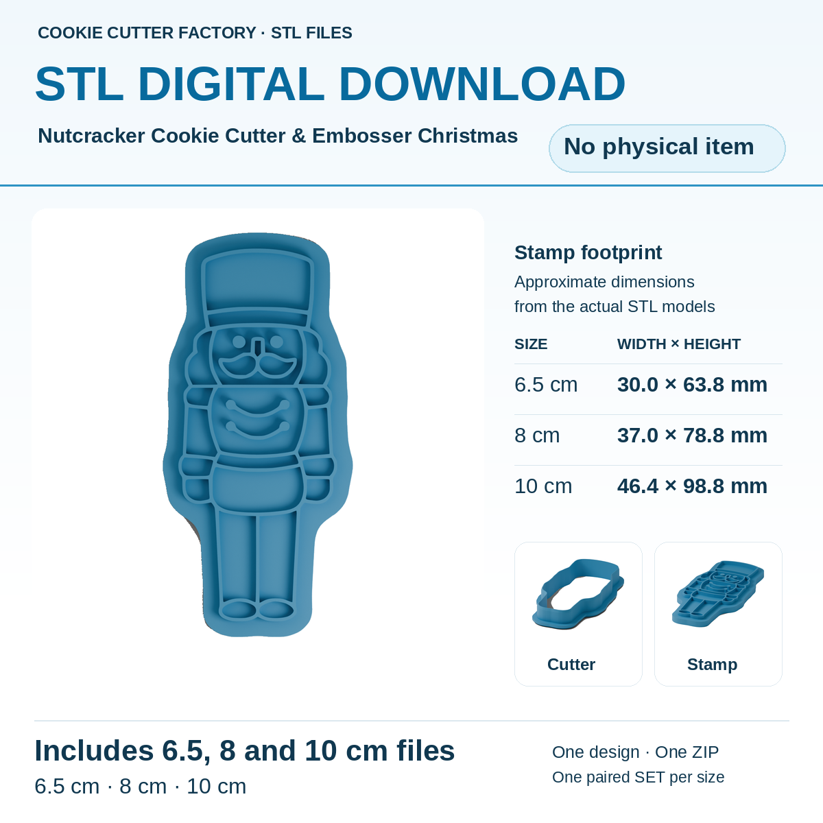 Nutcracker Cookie Cutter & Embosser Christmas - All Sizes STL Download | CCF_APPROVED_MEDIA_V1:1:ee989e25eca485032a967f01f3263cb497c369eb0abfffbbe82b832e67bb7f84