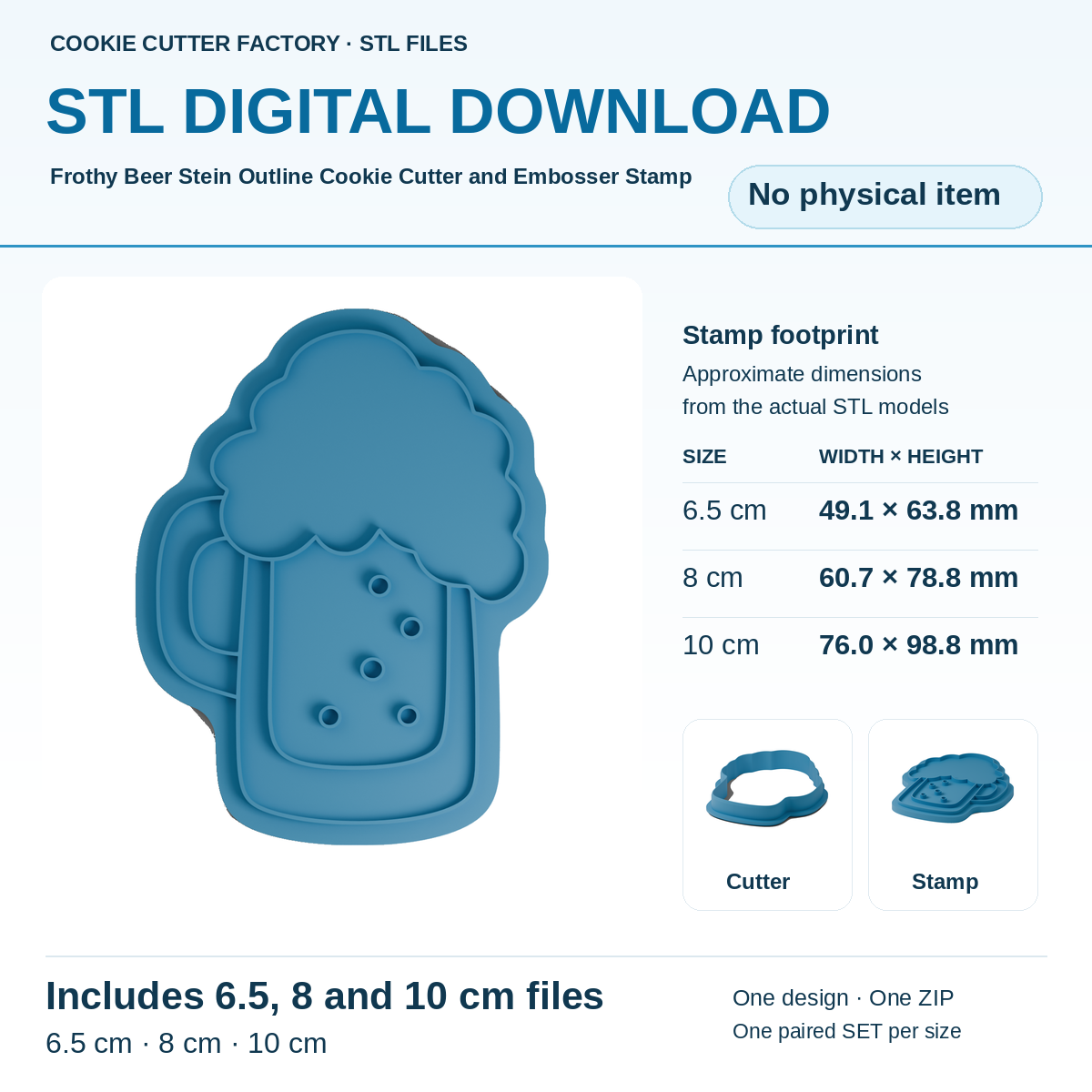 Frothy Beer Stein Outline Cookie Cutter and Embosser Stamp - All Sizes STL Download | CCF_APPROVED_MEDIA_V1:1:8d63c7f4fbe73d55b4f14bf4932cbdef157a8164850b964da694427c24455446