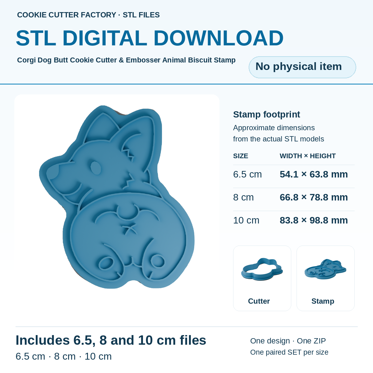 Corgi Dog Butt Cookie Cutter & Embosser Animal Biscuit Stamp — All Sizes STL Download | CCF_APPROVED_MEDIA_V1:1:684f67ac756bee214ee52dbb17b1c8598700f076968f00a11c7ab9bee5a127f9