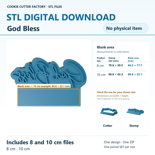 God Bless - All Sizes STL Download | CCF_APPROVED_MEDIA_V1:1:589b231b7c71e67b77a7a831529ee23eea88c5da427f2a9c19d87d0d18079b83