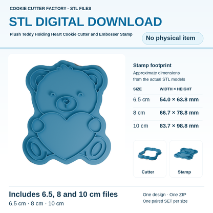 Plush Teddy Holding Heart Cookie Cutter and Embosser Stamp - All Sizes STL Download | CCF_APPROVED_MEDIA_V1:1:1e8a9153a2e5748256ba39398d57f55a7b326456038a7669c13393e6ab439059