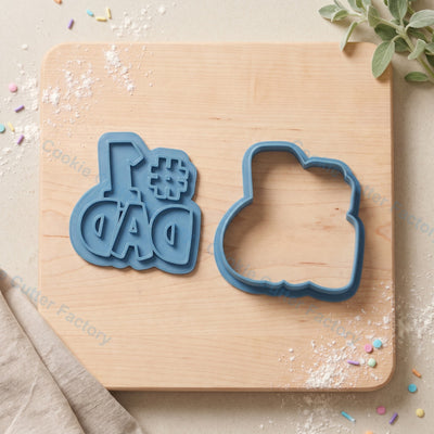 #1 Dad Cookie Cutter and Embosser Stamp - Father's Day Party Cookies