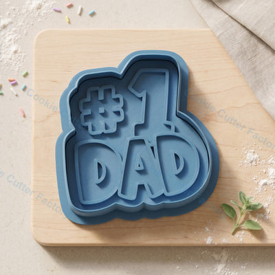 #1 Dad Cookie Cutter and Embosser Stamp - Father's Day Party Cookies