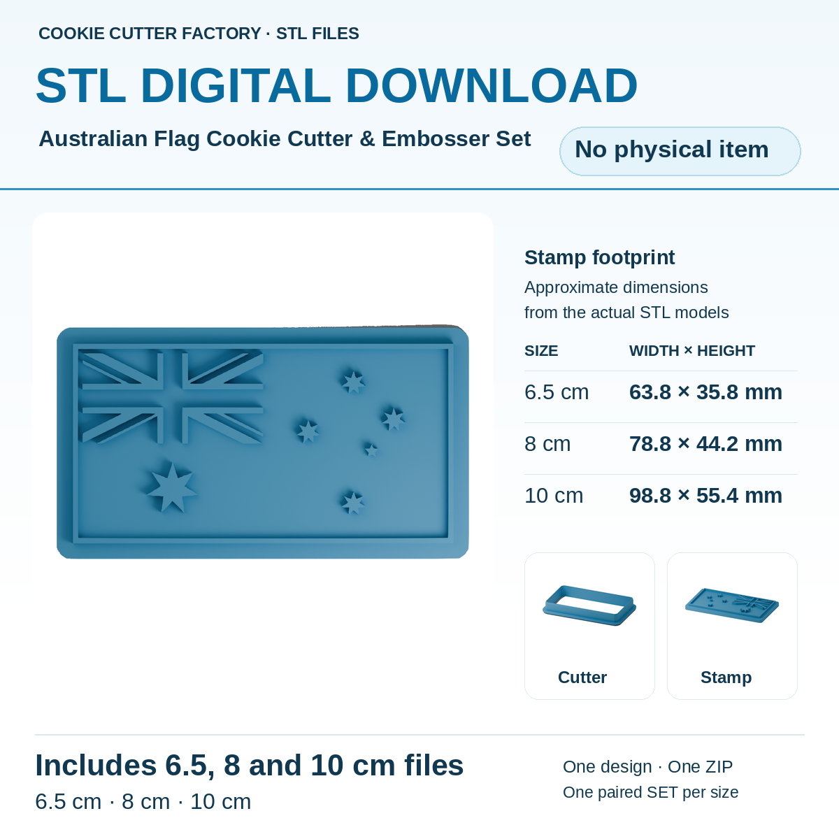 Australian Flag Cookie Cutter & Embosser Set — All Sizes STL Download | CCF_APPROVED_MEDIA_V1:1:67277b5246452610326e11a67832049e9a09ee607d80b0a053b4f0d99d951b40