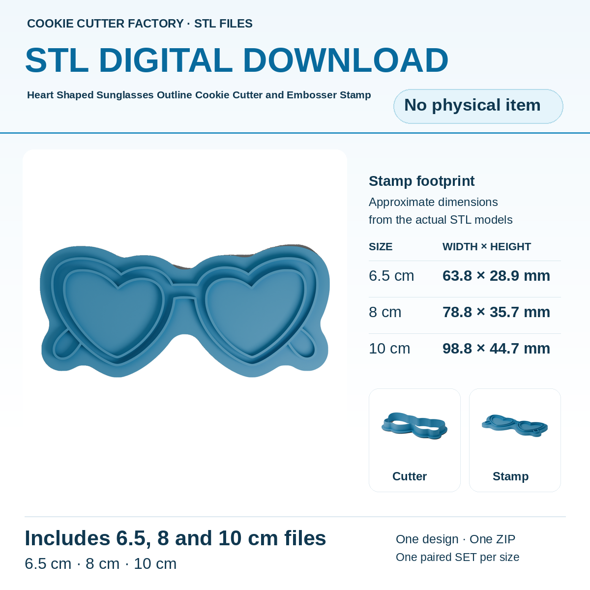 Heart Shaped Sunglasses Outline Cookie Cutter and Embosser Stamp - All Sizes STL Download | CCF_APPROVED_MEDIA_V1:1:a30b5a22563dd3f37b44eb04398138c895071e4f9f77f6586ac5bf50f8cf9a9f