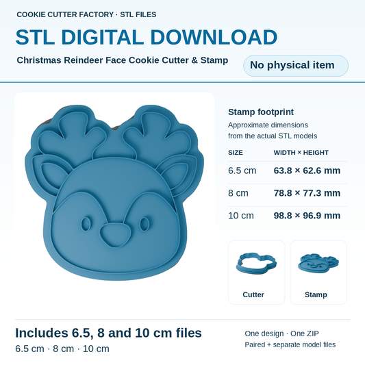 Christmas Reindeer Face Cookie Cutter & Stamp — All Sizes STL Download | CCF_APPROVED_MEDIA_V1:1:cd5032ebeb33491212acd72e2dfeebec7c605612d5fe048bed684d7b10bc59e0