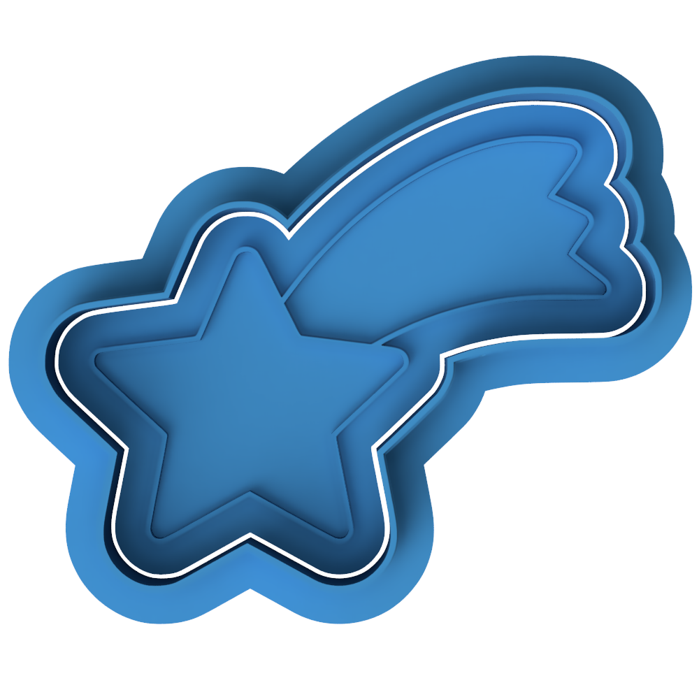 Shooting Star Cookie Cutter & Embosser – Christmas, Space & Celebration Cookie Design