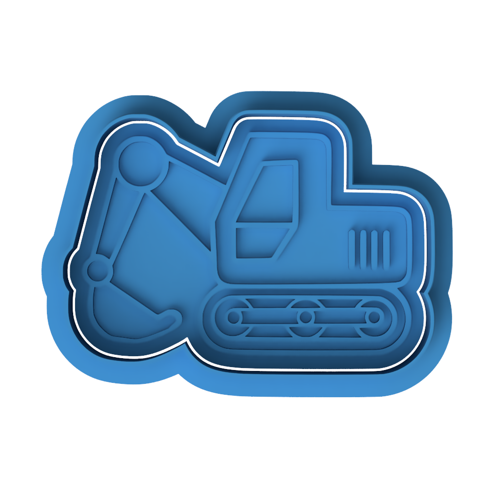 Excavator Construction Truck Cookie Cutter and Embosser Stamp | Digger Vehicle, Builder Party
