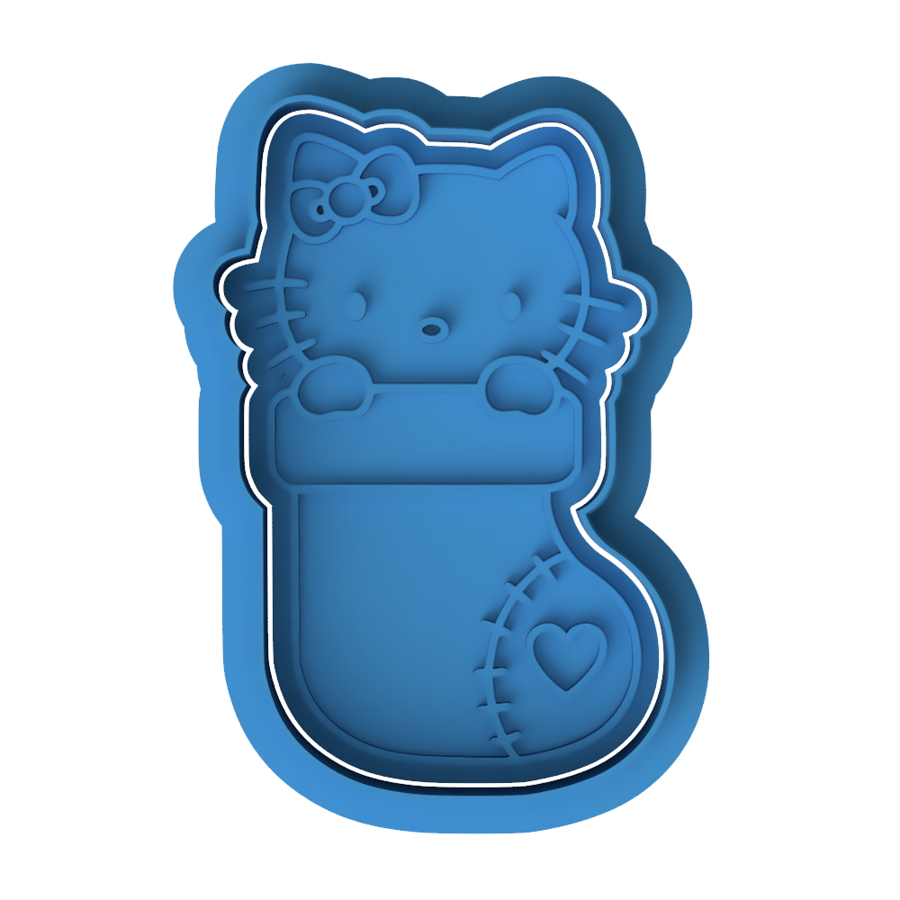 Hello Kitty Christmas Stocking Cookie Cutter and Embosser Set | Sanrio, Holiday, Cute