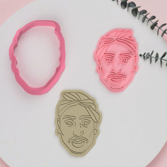 Tupac Shakur Icon Cookie Cutter and Stamp Embosser - Tribute to a Hip Hop Legend