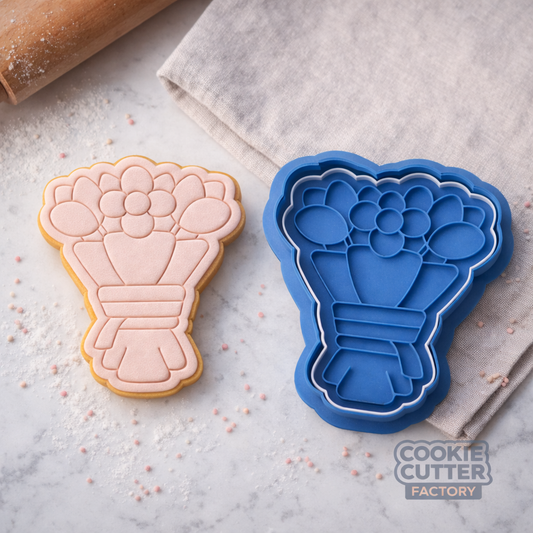 Flower Bouquet Mother's Day Cookie Cutter and Embosser Set