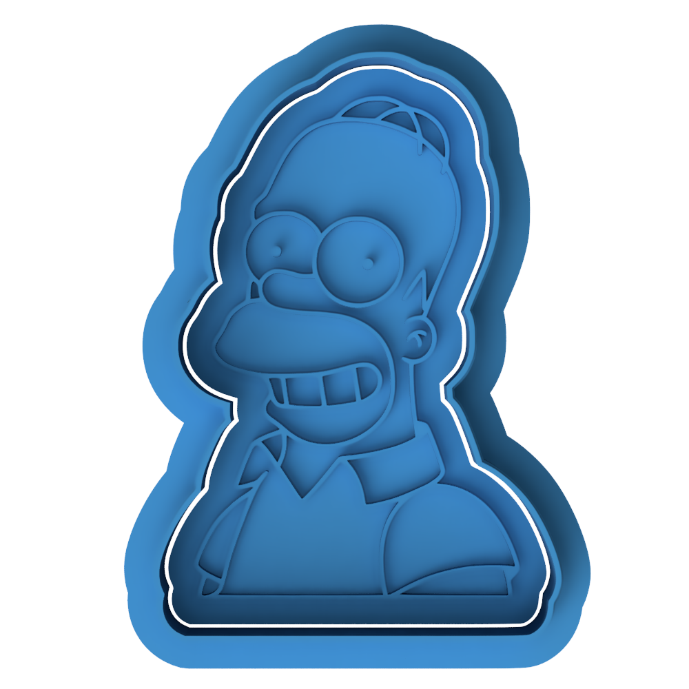 Classic Cartoon Dad 'Homer' Cookie Cutter & Embosser Stamp