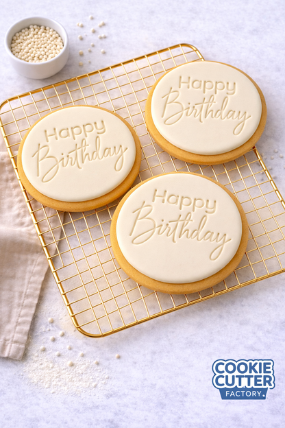 Happy Birthday Cookie Cutter & Embosser Stamp V3