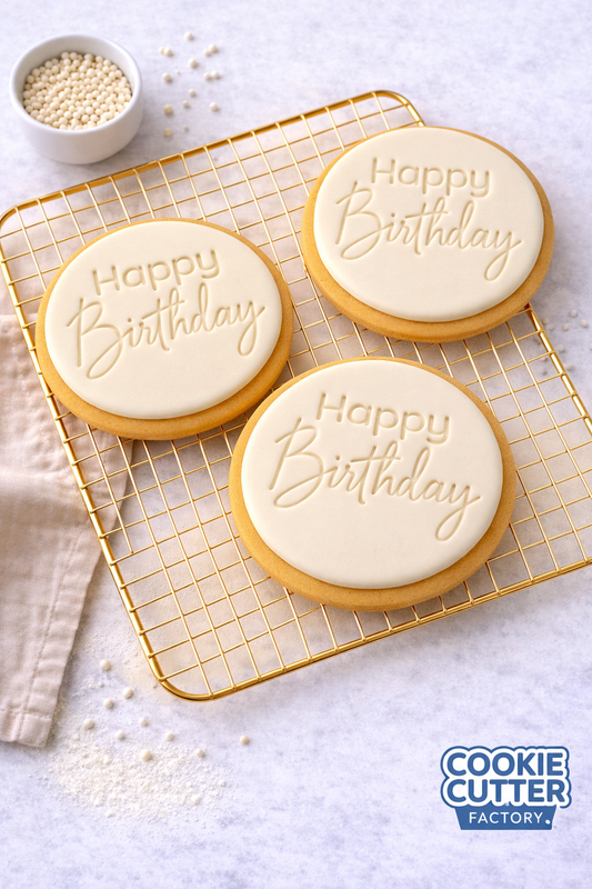 Happy Birthday Cookie Cutter & Embosser Stamp V3