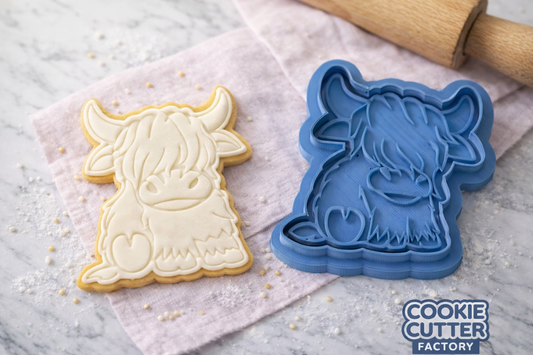 Highland Cow Cookie Cutter & Stamp