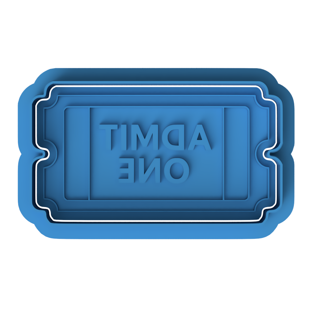 Admit One Ticket Cookie Cutter & Embosser Stamp