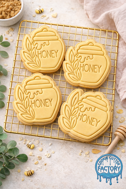 Honey Pot Cookie Cutter and Embosser Stamp | Bee Theme, Kitchen Jar