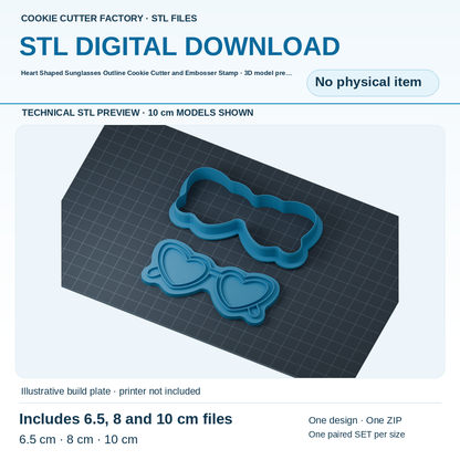 Heart Shaped Sunglasses Outline Cookie Cutter and Embosser Stamp - All Sizes STL Download | CCF_APPROVED_MEDIA_V1:2:011cfa14e1fd9828fe8c5941bba15738135a6501980ea610426ddda2addc511f