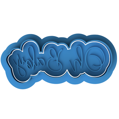 Oh Baby Cookie Cutter with Embosser – Baby Shower Cookie Stamp