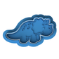 Cute Triceratops Dinosaur Cookie Cutter & Embosser – Jurassic Party Biscuit Stamp