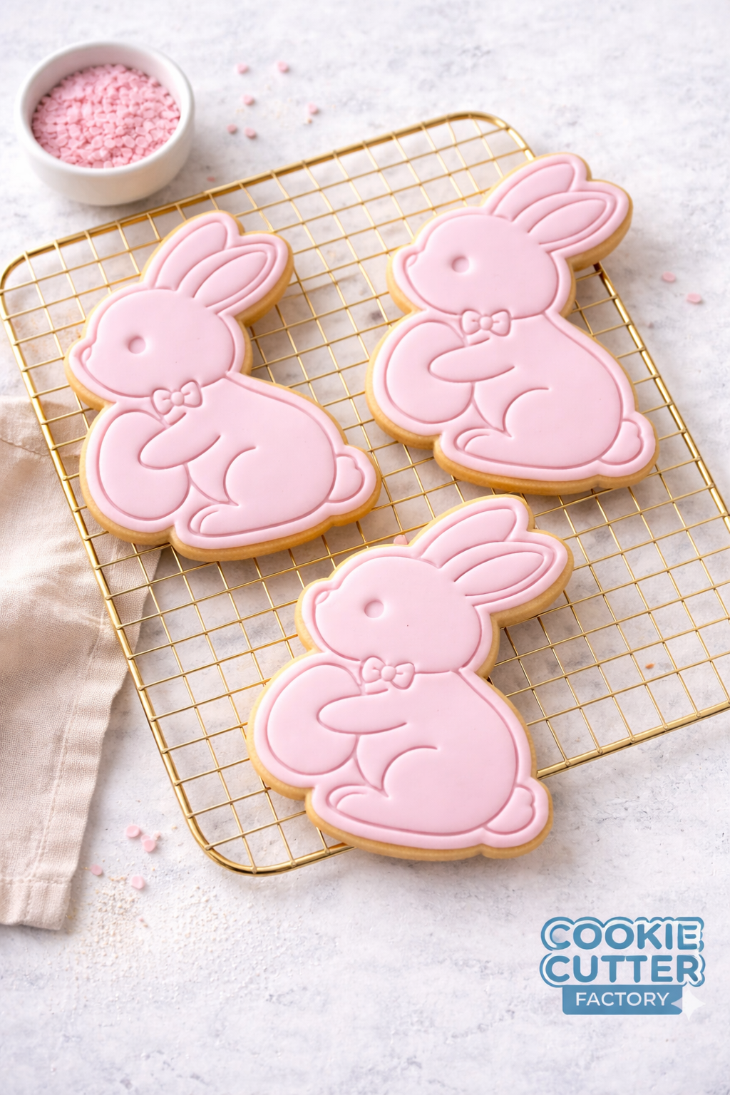 Easter Bunny with Egg Cookie Cutter and Embosser Set – Holiday Collection