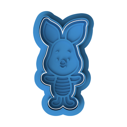 Piglet Style Character Cookie Cutter and Embosser Set – Classic Nursery Baking Tool