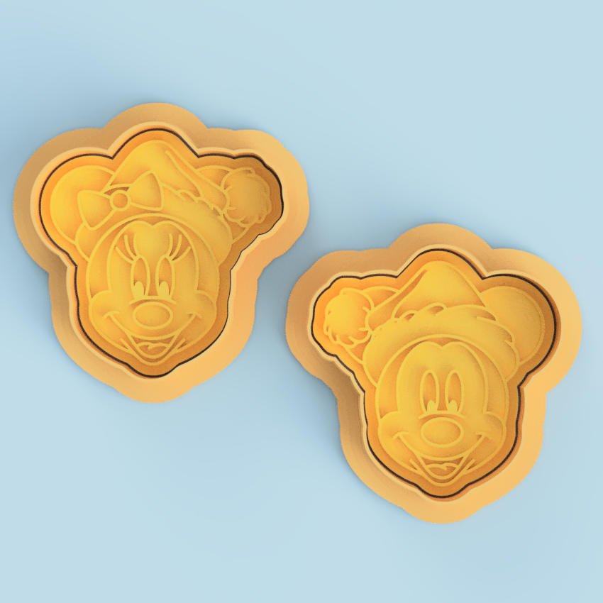 Mickey & Minnie Christmas Cookie Cutters & Stamp