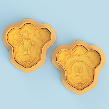 Mickey & Minnie Christmas Cookie Cutters & Stamp