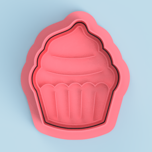 Cupcake V2 Cookie Cutter and Embosser Stamp