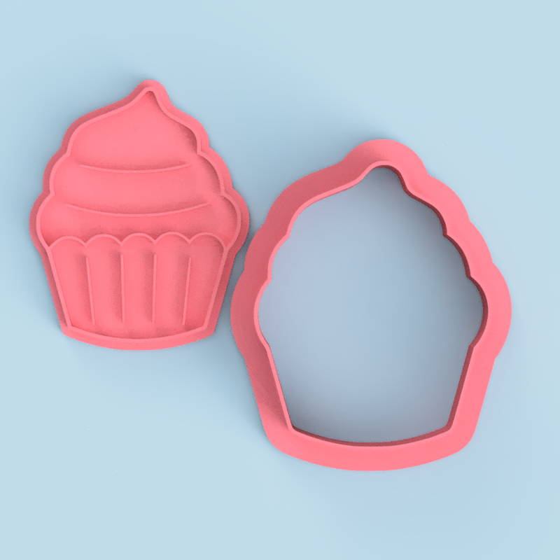 Cupcake V2 Cookie Cutter and Embosser Stamp