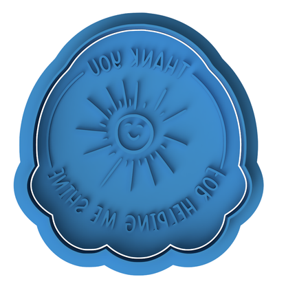Thank You For Helping Me Shine" Cookie Cutter and Embosser | Sunshine Teacher Gift | Cute Thank You Cookie Stamp