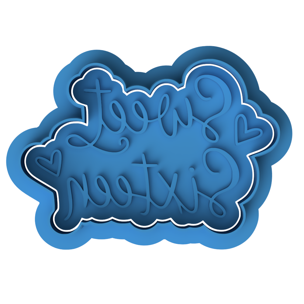 Sweet Sixteen Cookie Cutter & Embosser – Birthday Celebration Biscuit Stamp