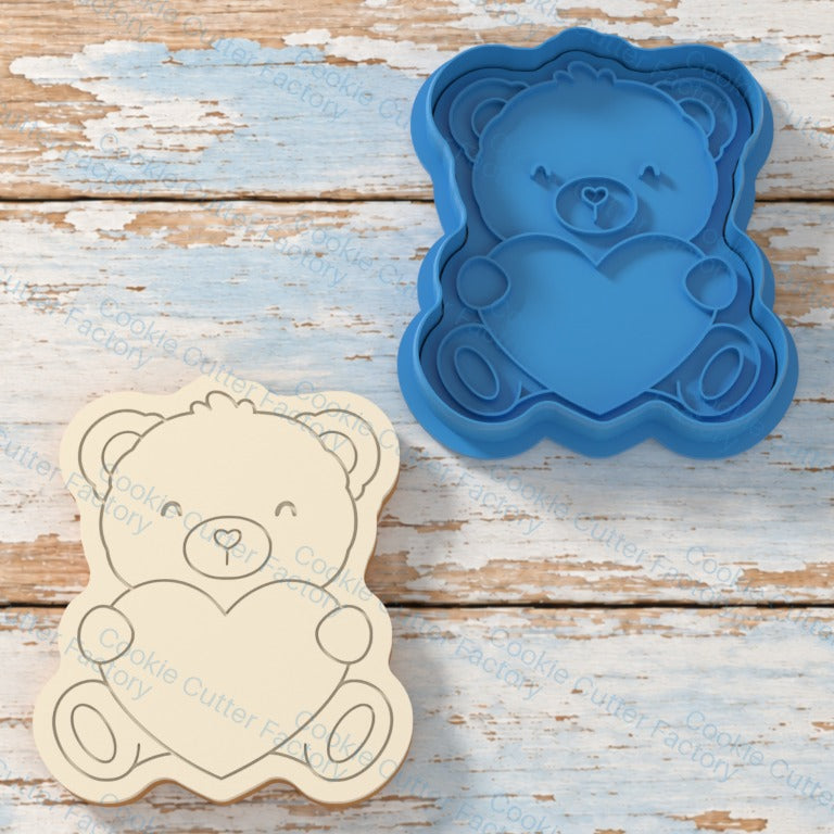 Plush Teddy Holding Heart Cookie Cutter and Embosser Stamp - All Sizes STL Download | CCF_APPROVED_MEDIA_V1:3:ac4ed18f52700619409a06d7550cb8d17f04b173f5f0a5f8ca1836718d595b62