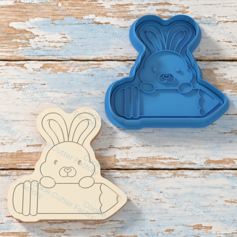 Bunny Holding Pencil Cookie Cutter and Embosser Stamp - All Sizes STL Download | CCF_APPROVED_MEDIA_V1:3:625d4db038d3f47e5d846dfab6c14ca8b62b63b2e0cd32befe50363699d81a26