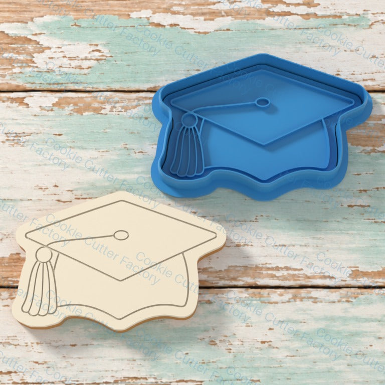 Graduation Cap with Tassel Cookie Cutter and Embosser Stamp - All Sizes STL Download | CCF_APPROVED_MEDIA_V1:3:aebe975af9291975cbe8e67b6d391c7a3f15ca4a10bc3b6342ff3f99ccb5713f