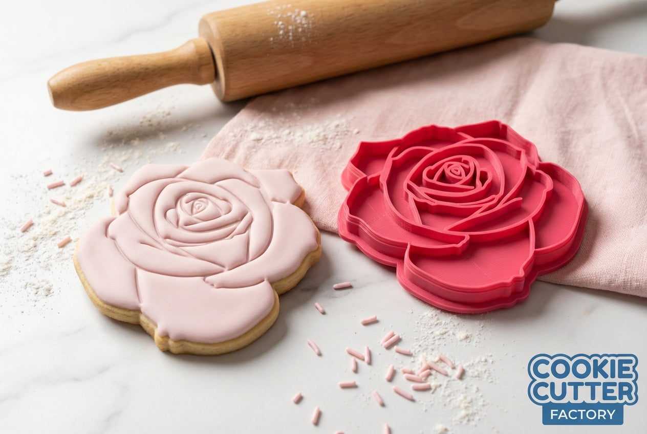 Rose Flower Cookie Cutter and Embosser Set – Easter & Mother's Day Collection
