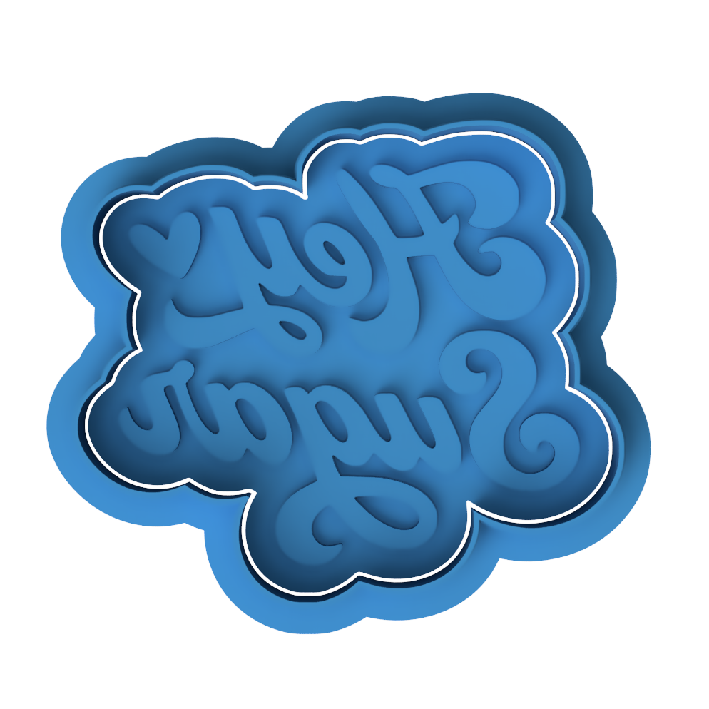 Hey Sugar Cookie Cutter and Embosser Stamp | Retro Valentine, Sweet Quote, Flirty Phrase