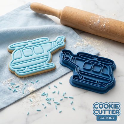 Military Transport Helicopter Cookie Cutter and Embosser Set – Tactical Vehicle Baking Tool