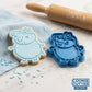 Jolly Pig Father Cookie Cutter and Embosser Set – Cartoon Family Baking Tool