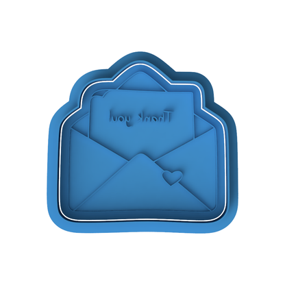 Thank You Letter Envelope Cookie Cutter and Embosser Set