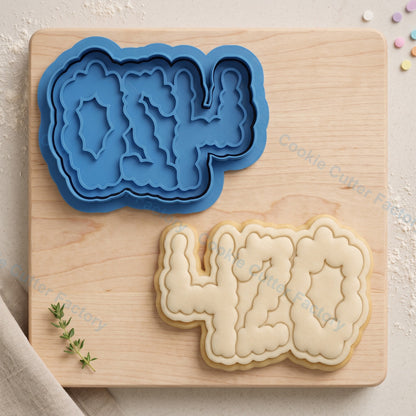 420 Smoke Cloud Cookie Cutter and Embosser Stamp