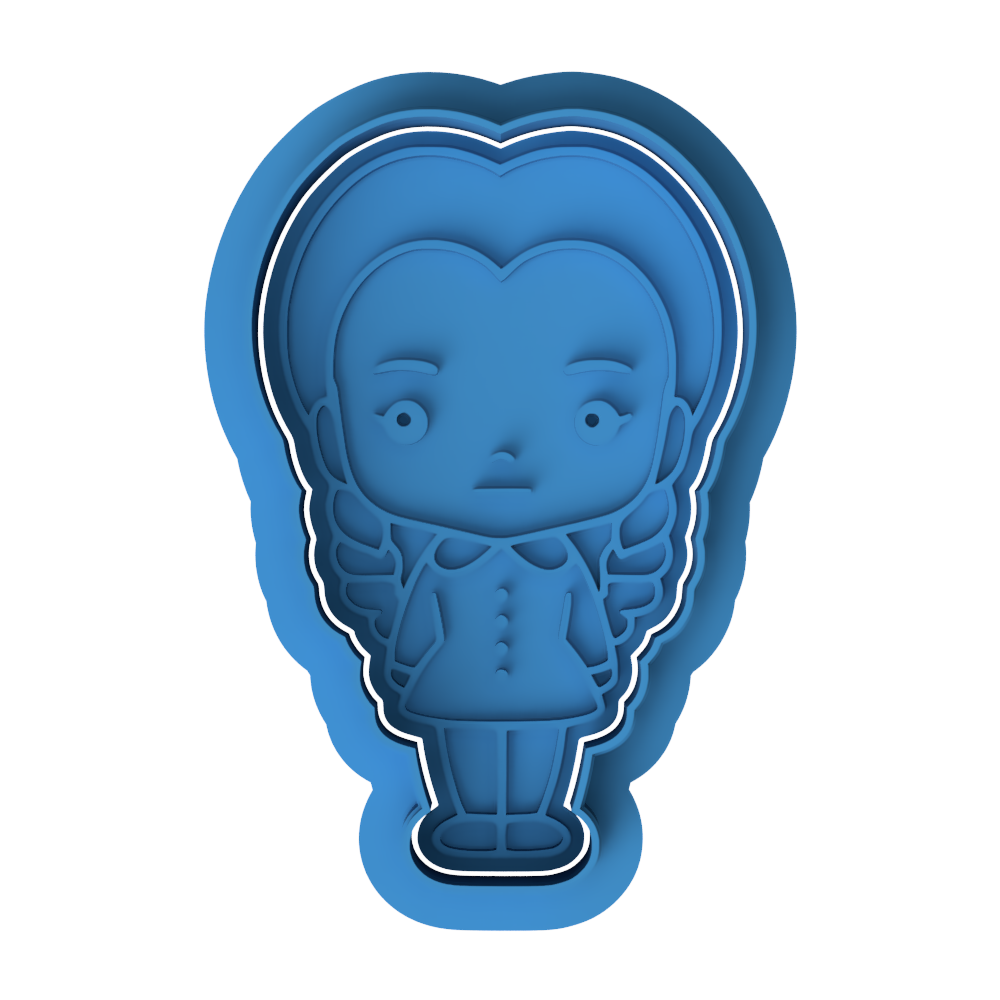 Wednesday Addams Cookie Cutter & Embosser Stamp