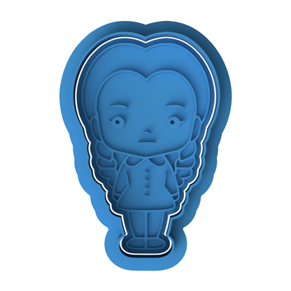 Wednesday Addams Cookie Cutter & Embosser Stamp