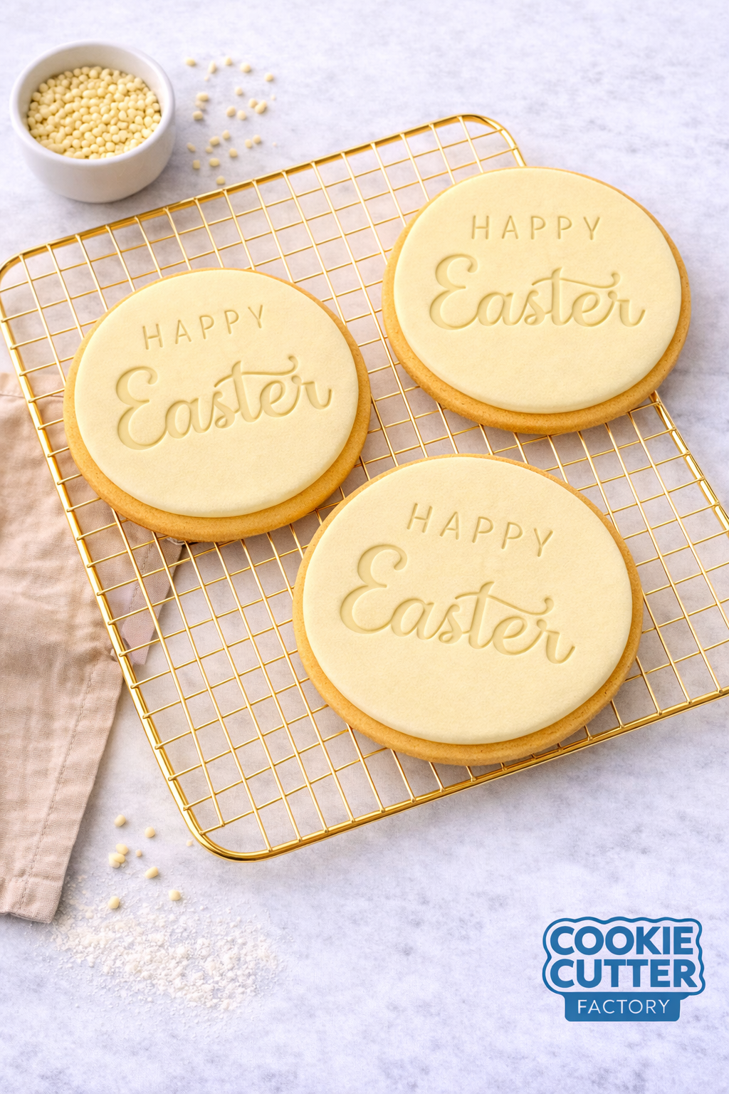 Happy Easter Round Cookie Embosser – Easter Collection